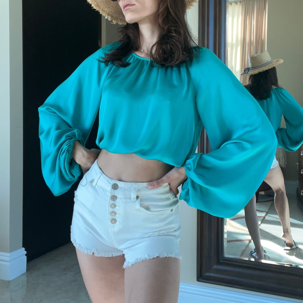Ramy Brook long sleeve silk boho blouse